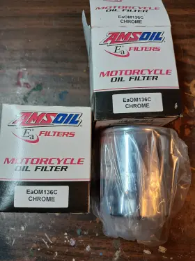 Eaom136c Amsoil Ea0m136c New Genuine Chrome H D Motorcycle Oil Filter Pkg Of 2 Filters