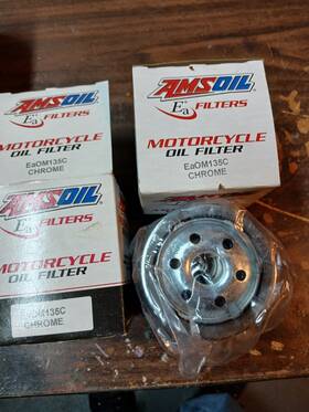 Amsoil Eaom135c New Genuine Chrome H D Motorcycle Oil Filter Pkg Of 2 Filters