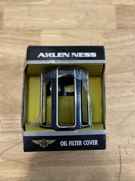 03484 Arlen Ness - Beveled Oil Filter Cover Black For Harley Davidson