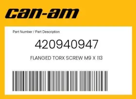 420940947 Can-am Genuine Flanged Torx Screw M9 X 113 -