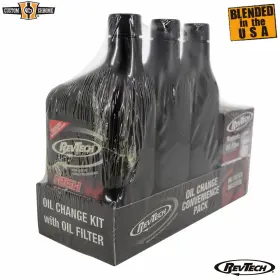35072 Custom Chrome / Revtech 3 Quarts Engine Oil Sae 20w50 And Filter Fit For Harley Sportster Big Twins