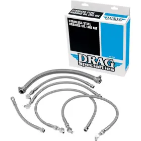 0711-0034 Drag Specialties Stainless Steel Braided Oil Line Kit