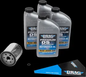 224376 Drag Specialties Oil Full Synthetic Change Kit - 20w50 Evo-xl Chrome