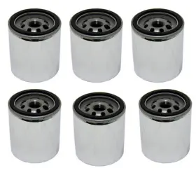 32-0023 Factory Spec 6 Chrome Oil Filters - Pack For Harley-davidson Twin Cam 88 Engines 1999-present