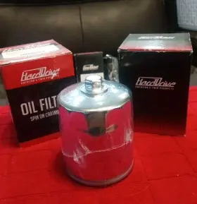820-0722 Harddrive Oil Filter With Hex Nut Harley Davidson Chrome