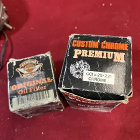 25-221 Harley-davidson Chrome Oil Filters Times Two 1991-up