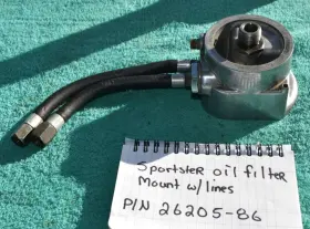 62633-86 Harley-davidson Sportster 883/1200 Oil Filter Adaptor Housing And Hoses Assembly