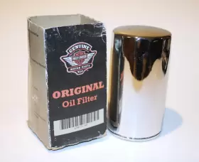 63813-90 Harley-davidson Original Chrome Oil Filter With Box Genuine Motor Parts
