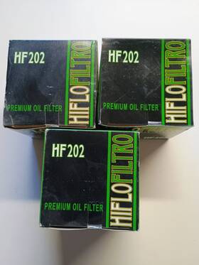 Hiflofiltro Hf202 550-0202 New Hiflo Oil Filter Honda Kawasaki 3 Pack Replacement Hf202 Hf 202