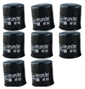 Hf303x8 Hiflofiltro Hf303 Oil Filter - Black 8 Pack
