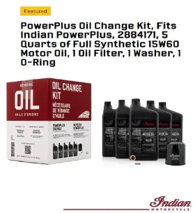 2884171 Indian Motrocycle Oil Pursuit/challenger Powerplus 15w60 Full Synthetic Change Kit-2884171