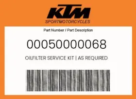 00050000068 Ktm New Genuine Oem Oilfilter Service Kit As Required -