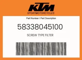58338045100 Ktm Genuine Screw Type Filter -