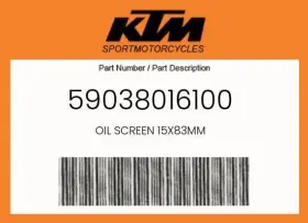 59038016100 Ktm Genuine Oil Screen 15x83mm -