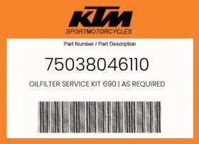 75038046110 Ktm Genuine Oilfilter Service Kit 690 As Required -