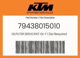79438015010 Ktm Genuine Oilfilter Servicekit Sx-f As Required -