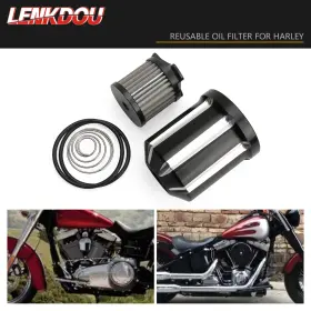 12002-0027bw-fm Lenkdou Reusable Oil Filter Replacement Cartidge Fitting For Harley Touring Twin Cam M8