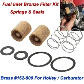 Mp10-le008-0002bz Lenkdou For Holley Double Pumper Carburetor Sintered Bronze Fuel Filter Kit Seal Spring