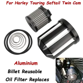 Mp12-002-0027bwdtus Lenkdou Reusable Oil Filter Kit For Harley Softail Dyna Touring Buell Cyclone Sportster