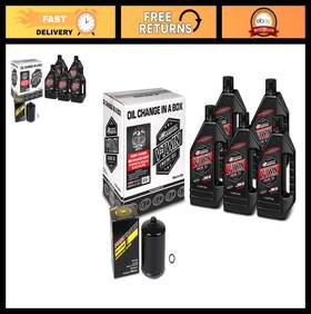 Maxima 051027004984 V-twin Synthetic Oil Change Kit With Chrome Filter