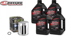 Maxima 11105 30-11901 Hf171c Synthetic 20w50 Oil Change Kit Chrome Filter Harley Twin Cam 1999-2017