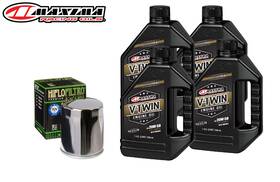 Maxima 30-14901 Hf171c 20w50 Synthetic Blend Oil Change Kit Chrome Filter Harley Twin Cam 99-17