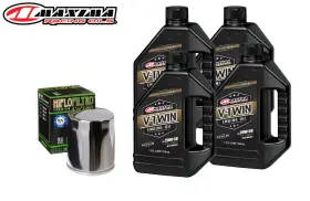 30-14901 Maxima Hf171c 20w50 Synthetic Blend Oil Change Kit Chrome Filter Harley Twin Cam 99-17