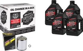 90-119014pc Maxima Twin Cam Synthetic Quick Oil Change Kit With Chrome Filter