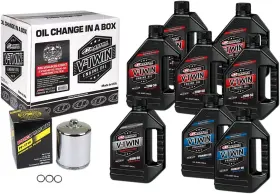 90-129018pc Maxima Loose Unboxed Synthetic V-twin Oil Change Kit With Chrome Filter For Milwaukee-eight