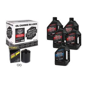 Maxima Mxa90-119015pb V-twin Oil Change Kit Synthetic With Black Filter For Harley Sportster