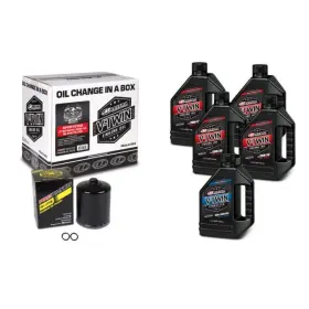 Mxa90-119015pb Maxima V-twin Oil Change Kit Synthetic With Black Filter For Harley Sportster