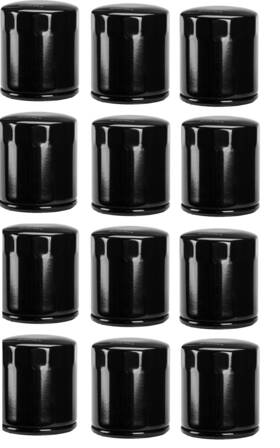 Mid-usa 798911913396 Case 12 Black 10 Micron Oil Filter By Mid-usa #87181 Fits Harley Tc Twin Cam M8