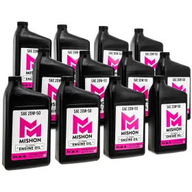 519-coi2232l Mishon Engine Oil 20w-50 Full Synthetic Motorcycle Quart 12 Pack Case