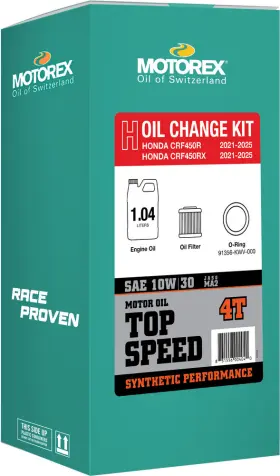 311250 Motorex Top Speed Oil Change Kit 1.04l Honda 10w-30 2021-2025 Crf450r