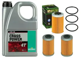 102257 Motorex & Hiflo Hf655 Crosspower 4t 3 4 Liter 10w50 For Ktm Husky Husqvarna