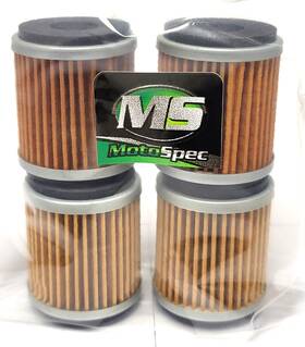 Motospec Ms140 4-pack Oil Filters For 2015-2020 Yamaha Yp125 X-max 125 Scooter