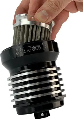 Pcs1bc Pc Racing Flo Reusable Oil Filter Black/polished #pcs1bc Indian