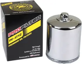Pf-171c Pro Filter Premium Oil Chrome #pf-171c Harley Davidson/buell