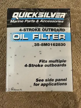 35-8m0162830 Quicksilver Mercury Marine Mercruiser New Oem Screw On Type Oil Filter