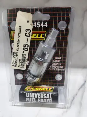 Russell 087133454405 Universal Clear Flow Short Fuel Filter #4544 For Motorcycles