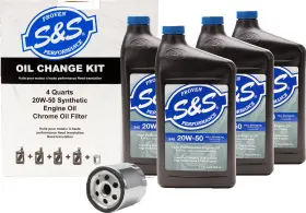 Ft86-ft22 S&s Cycle 218941 Oil Change Kit - Black Filter Ft84-ft99 Big Twin/ft86-ft22 Sportster