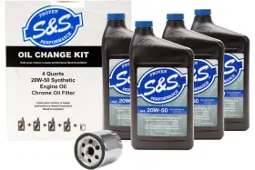 218942 S&s Cycle Oil Change Kit For 99-17 Twin Cam And 2018 Softail 4 Us Quarts
