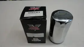 603606 Twin Power Tucker Rocky Bikers Choice Long Chrome Motorcycle Oil Filter