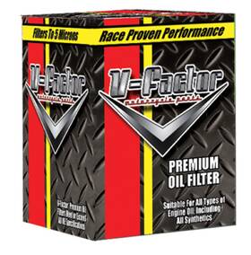 V-factor 87168 5 Micron Chrome Oil Filter For Harley Davidson M8 And 1999/2017 Twin Cam Engines