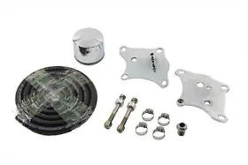 40-0301 V-twin Complete Oil Filter Kit With Chrome Mount Plates