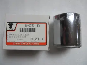 40-0722 V-twin Manufacturing New 3 1/2 Inch Chrome Spin On Oil Filter For 99-up Fxst Flst Flt Fxd Cam Harley
