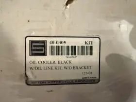 40-0305 Wyatt Gatling Motorcycle Black Oil Cooiler With Line Kit