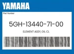 Yamaha Genuine Element Assy, Oil Cl 5GH-13440-71-00 New. Price: $13.21.