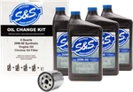 S&s 20W50 Synthetic Engine Oil Change Kit Fits 84-17 Harley Evo Dyna Softail Xl New. Price: $113.31.