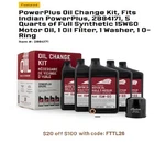 Indian Pursuit/challenger Powerplus 15W60 Full Synthetic Oil Change KIT-2884171 New. Price: $117.99.
